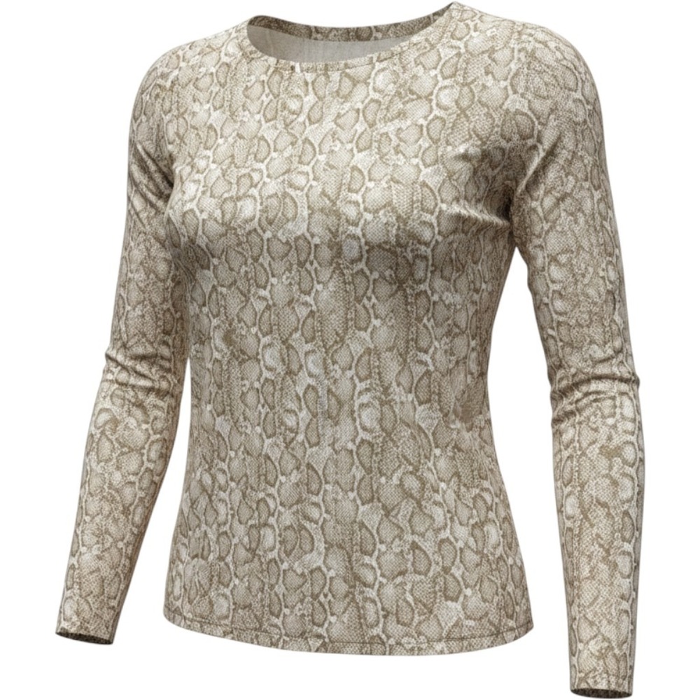 INC Sheer Snake Print Mesh Top XL Green Tan Long Sleeve Boho Western Mob Wife